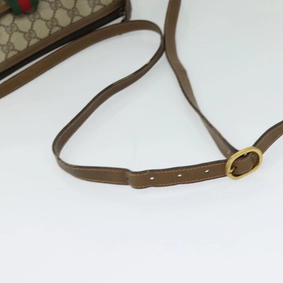 GUCCI GG Supreme Web Sherry Line Bag PVC Brown Gold 89 02 032 Auth 126025 - Picture 8 of 16